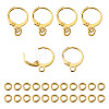 Brass Huggie Hoop Earring Findings & Open Jump Rings KK-TA0007-83G-21
