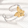 Two-Tone 304 Stainless Steel Cuff Bangles for Women BJEW-Z170-01GP-01-2