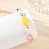 Glazed Porcelain Beads & Natural Cultured Freshwater Pearl Braided Bead Bracelets BJEW-JB14202-02-3