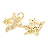 Brass Micro Pave Clear Cubic Zirconia Pendants CU-E003-14G-A-2