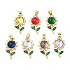 Brass Micro Pave Cubic Zirconia Pendants KK-H539-12G-1