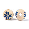 Christmas Spray Painted Schima Wood Beads WOOD-T032-35F-2