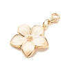 Alloy Enamel Flower Pendant Decorations HJEW-JM00657-01-3