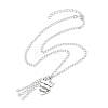 Alloy Crown with Heart Carved Word Knitting Queen Pendant Necklace NJEW-JN04696-1