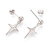 925 Sterling Silver Cross Dangle Stud Earrings STER-N016-108P-3