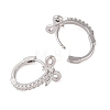 Brass with Clear Cubic Zirconia Hoop Earring EJEW-Q385-02P-2