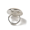 Natural Quartz Crystal Round Adjustable Rings RJEW-K371-09S-29-4