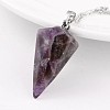 Cone Pendulum Platinum Tone Brass Amethyst Pendants G-F267-05G-1