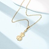 304 Stainless Steel Violin Pendant Cable Chain Necklaces for Men Women NJEW-K308-11G-2