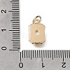 Brass Micro Pave Clear Cubic Zirconia Charms LS-KK-D110-05G-3