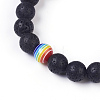 Natural Lava Rock Braided Bead Bracelets X-BJEW-G607-02-4