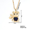 Cute Bear Pendant Necklaces Sparkling Capri Blue Rhinestone Brass Cable Chain Necklaces for Women SZ3848-5-1