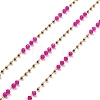 Rondelle Glass Beaded Link Chains CHS-G028-07G-03-1