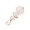 Natural Green Aventurine & Rose Quartz & Amethyst & White Jade & Carnelian & Quartz Round Beaded Pendants PALLOY-JF04700-5
