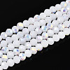 AB Color Plated Opaque Glass Rondelle Beads Strands EGLA-T029-4mm-09B-1