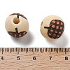 Halloween Printed Schima Wood European Beads WOOD-G023-07A-3