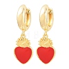 Valentine's Day Brass Hoop Earrings EJEW-Z164-11G-02-4