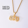 Brass Pave Clear Cubic Zirconia Dollar Pendant Necklaces for Men DC8712-6