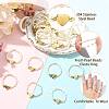 Natural Freshwater Pearl & 304 Stainless Steel Bead Finger Rings RJEW-FS00001-09-2