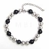 Simple Fashion Round Stainless Steel Beaded Bracelets for Women UG2742-11-1