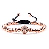 Adjustable Sweet and Cool Couples Brass Micro Pave Cubic Zirconia Leopard Braided Bead Bracelets for Women LY5940-4-1