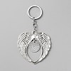 Valentine's Day Big Wing Tibetan Style Alloy Pendant Keychain KEYC-WH0024-27AS-2