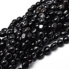 Dyed & Heated Natural Black Agate Nuggets Beads Strands G-J335-05-1