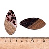 Transparent Resin and Walnut Wood Pendants RESI-T057-05B-4