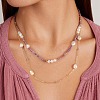 Natural Lepidolite & Pearl Beaded Double Layer Necklaces NJEW-G121-01G-2