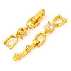 Brass with Cubic Zirconia Fold Over Clasps ZIRC-WH0002-07C-2