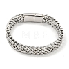 Tarnish Resistant 201 Stainless Steel Wheat Chain Bracelets with Magnetic Clasps for Women and Men BJEW-F473-06P-02-1