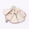 Undyed Wood Pendants WOOD-TAC0003-44-2