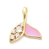 Real 18K Gold Plated Brass Micro Pave Clear Cubic Zirconia Pendants ZIRC-L091-081G-2