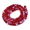 Frosted Transparent Glass Beads Strands GLAA-T032-T6mm-MBB20-2
