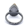 Electroplate Natural Druzy Quartz Crystal Finger Rings RJEW-I055-05B-RS-3