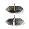 Natural Labradorite Double Terminal Pointed Pendants G-N345-09H-1
