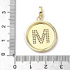 Brass Micro Pave Clear Cubic Zirconia Pendants KK-L253-17G-M-3