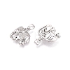 Brass Micro Pave Clear Cubic Zirconia Pendants KK-Q073-04P-2