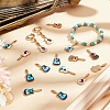 40Pcs 5 Colors Rack Plating Golden Tone Alloy Pendants ENAM-SC0005-16-4