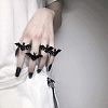 Halloween Themed Alloy Bat Adjustable Ring for Woman LS-RJEW-L105-01-5