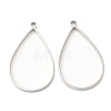 Non-Tarnish 304 Stainless Steel Open Back Bezel Teardrop Pendants STAS-Z040-11A-P-1