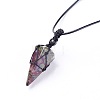Natural & Synthetic Mixed Stone Pendants Necklaces NJEW-E140-A-3