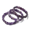Bamboo Natural Amethyst Beads Stretch Bracelets for Women Men BJEW-K304-01G-4