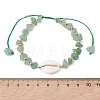 Adjustable Natural & Synthetic Gemstone Chips & Cowrie Shell Beads Braided Bead Bracelets for Women BJEW-MZ00336-4