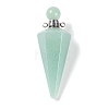 Natural Green Aventurine Faceted Cone Openable Perfume Bottle Big Pendants G-L524-18P-13-1