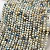 Natural Blue Azurite in Calcite Beads Strands LS-G-P618-4mm-01-1