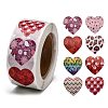 Heart Shaped Stickers Roll Valentine's Day Sticker Adhesive Label X-DIY-E023-06-1