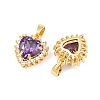 Brass Micro Pave Cubic Zirconia Charms CU-CBAA6E8-07G-03-2