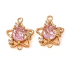 Brass Pave Cubic Zirconia Connector Charms CU-CBAEC99-13G-02-1
