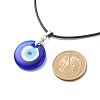 3Pcs 3 Size Lampwork Evil Eye Pendant Necklaces Set with Waxed Cords for Women NJEW-JN03954-7